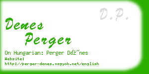 denes perger business card